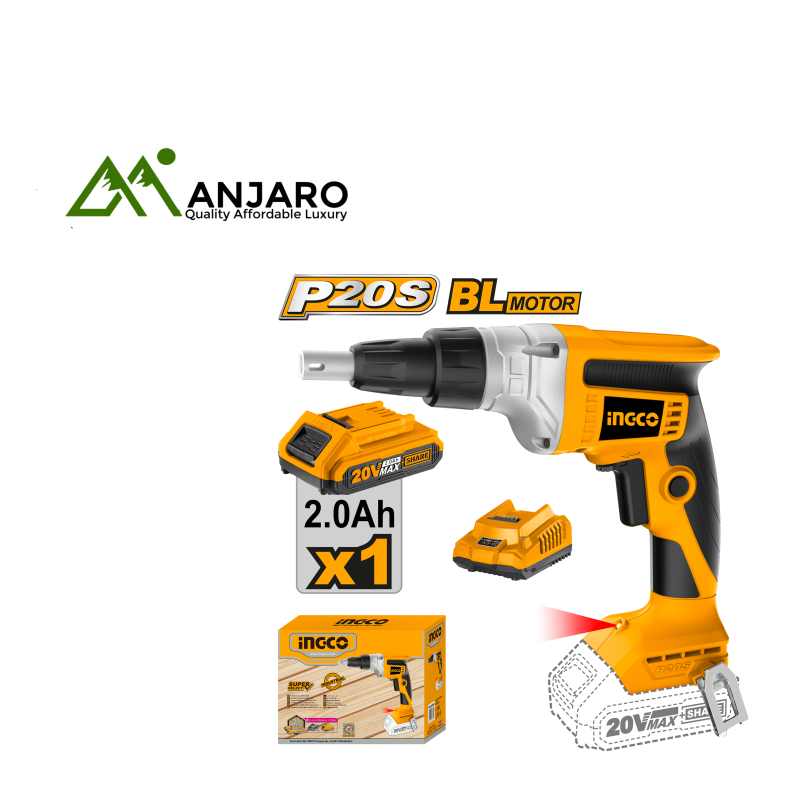 CDSLI204281 – 20V Cordless Drywall Screwdriver | 4200RPM Speed, 2.0Ah Battery & Carrying Case