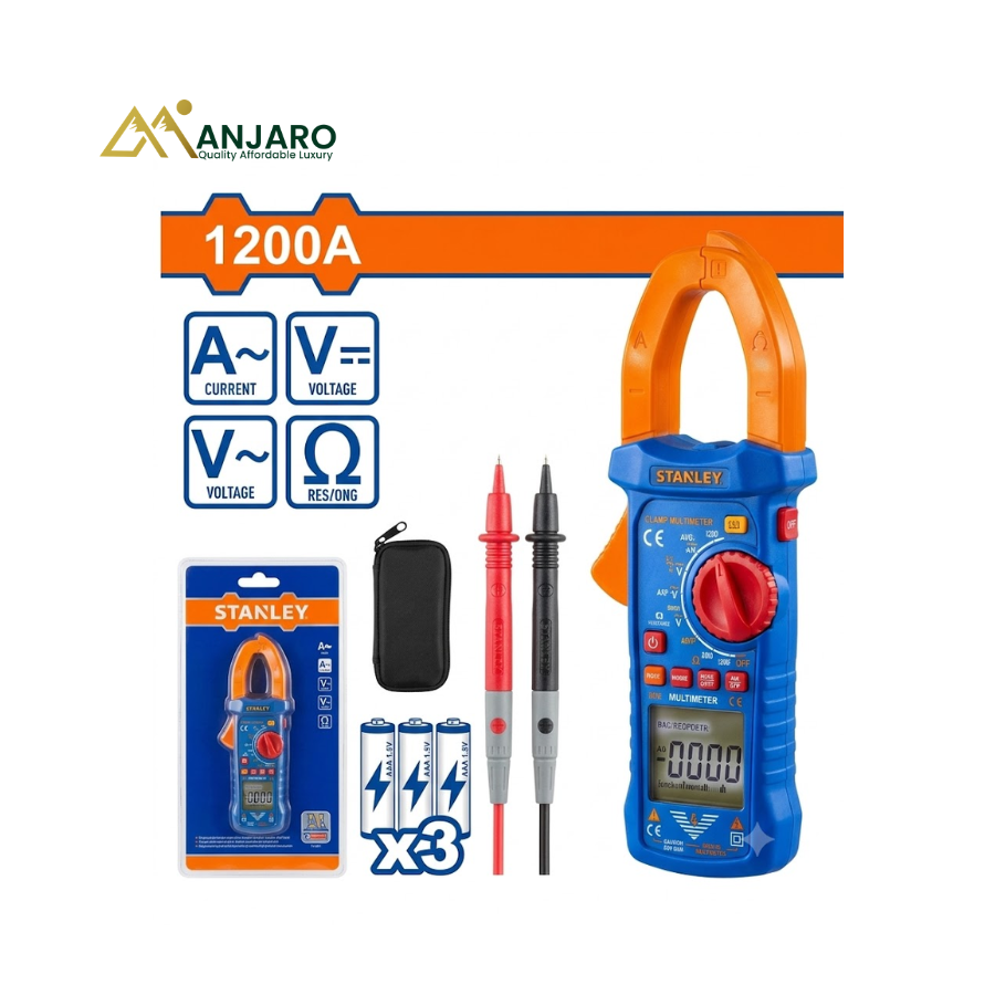 WADFOW Digital AC Clamp Meter – 6000 Counts – 1200A AC Current & 1000V DC Voltage WDM8801