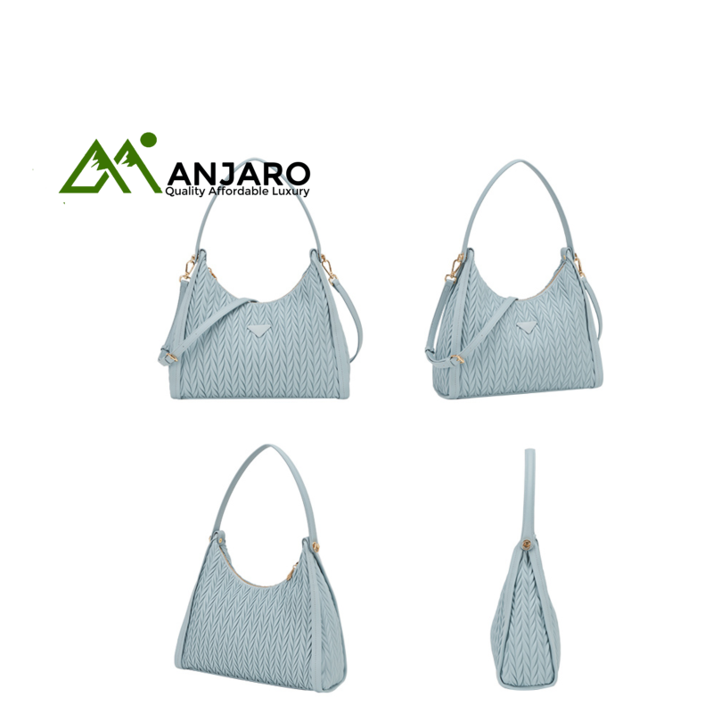 Women's PU Embossed Pattern Crossbody Bag – Vintage Half Moon Sling Handbag with Polyester Lining