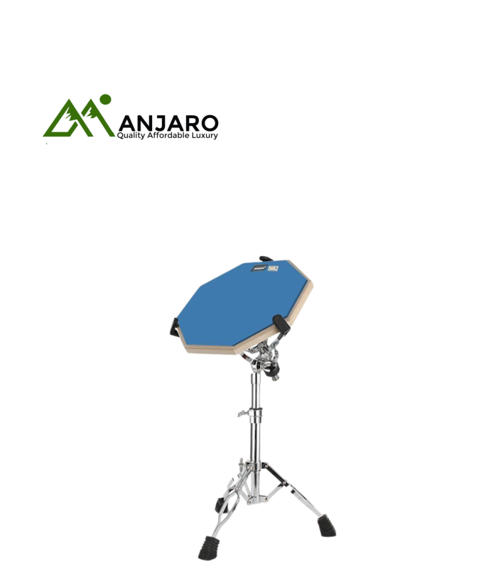 12” Dumb Drum Practice Kit with Stand – 30cm Pad + 60cm Adjustable Stand | Quiet Rebound, Real Feel for Home Drumming