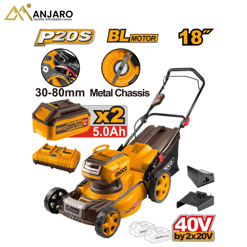 INGCO  Cordless Lawn Mower – 460mm LMLI20186