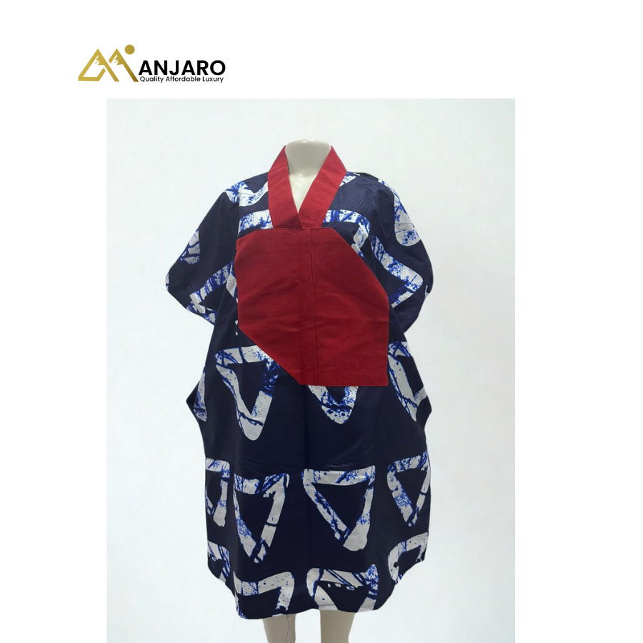 Women’s African Print Boubou Dress – Free Size | Bold Ankara Design, Breathable Loose Fit