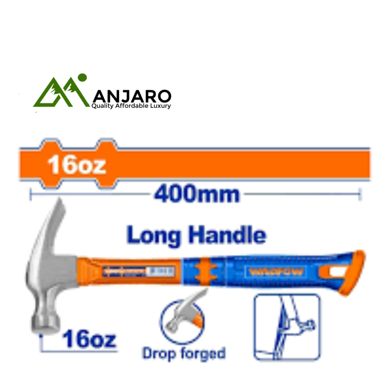Wadfow  Long Handle Claw Hammer – 16oz/450g WHM336L