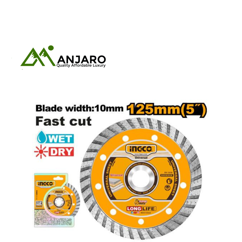Ingco Turbo Diamond Disc – 125mm x 22.2mm DMD031252