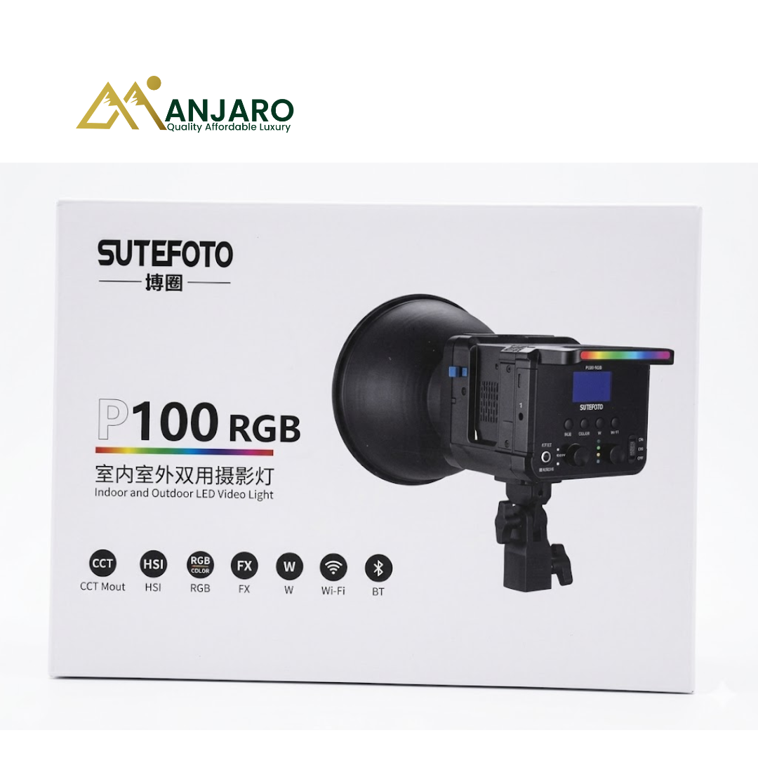 Original Sutefoto P100 RGB LED Light – Full Color Control, Adjustable Brightness & Professional Studio Lighting