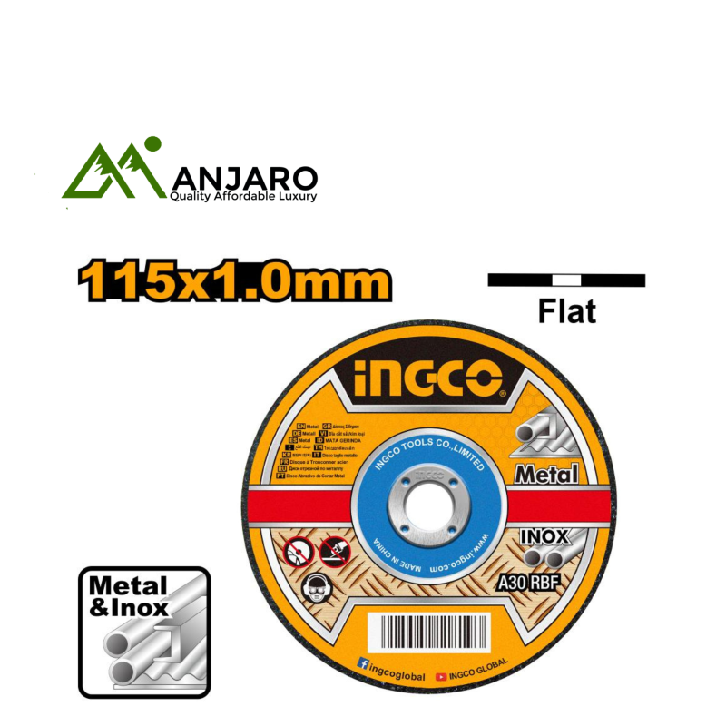 Ingco Abrasive Metal Cutting Disc – 115mm x 1.0mm x 22.2mm   MCD101151