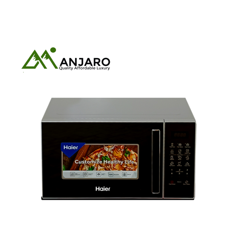 HAIER 23L Microwave Oven – HMW23DSM, Silver Mirror Finish, Multifunctional, Compact Power Cooking
