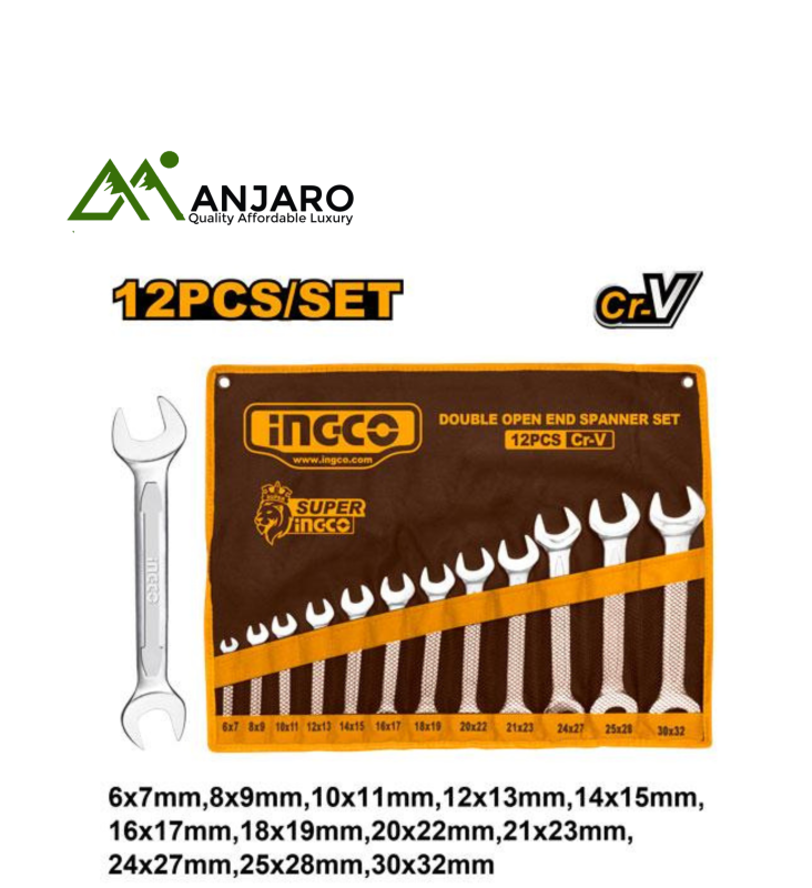 Ingco HKSPA2142 12Pcs Double open endspanner set