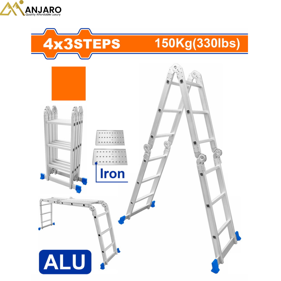 Wadfow  Multi-Purpose Aluminum Ladder – 4x3 / 4x4 Steps WLD7H43 & WLD7H44