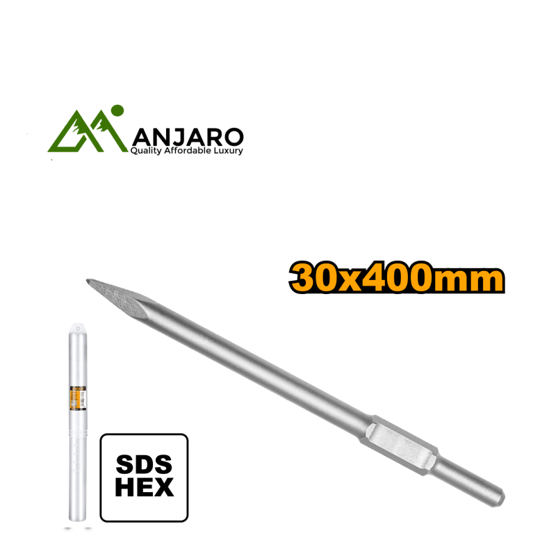Ingco Hex Chisel – 30 x 400mm Pointed Tip  DBC03340011