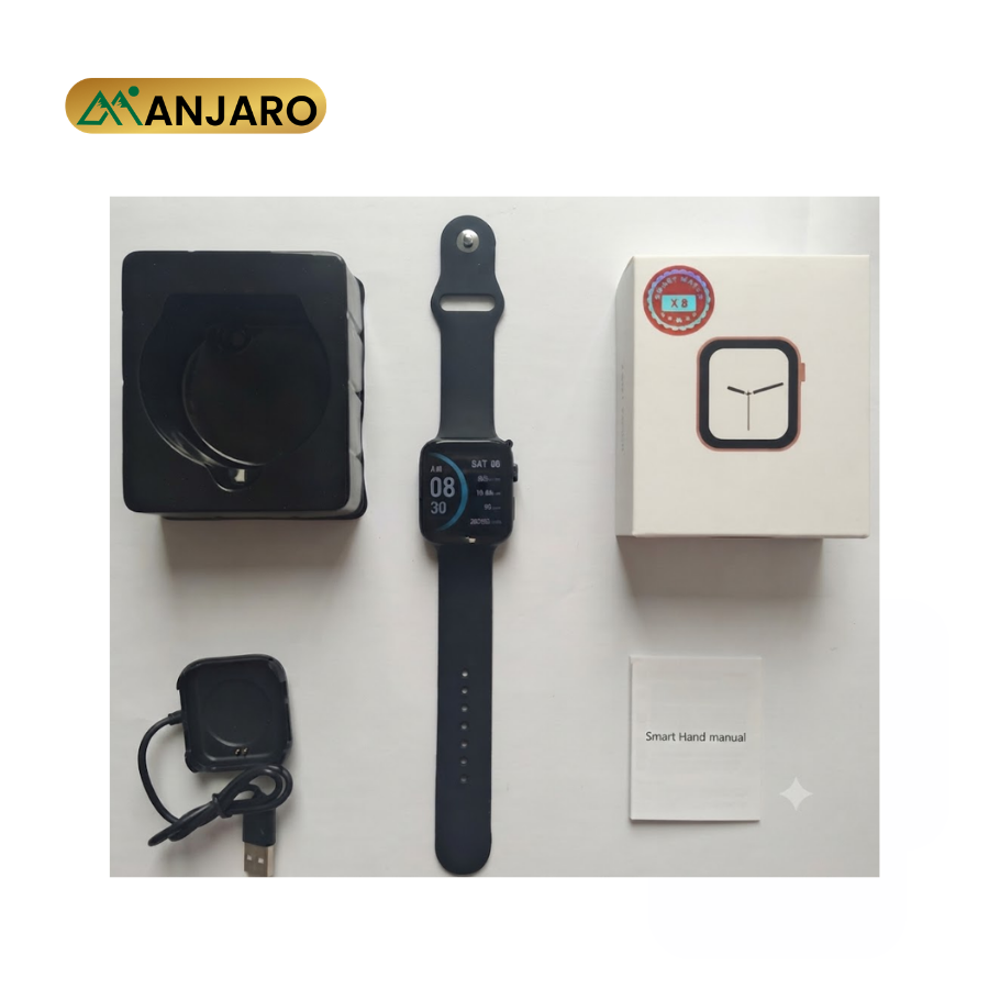 X8 Smart Watch 1.44-Inch TFT Display – HryFine Bluetooth Calling Fitness Tracker with USB Charging & Health Monitoring