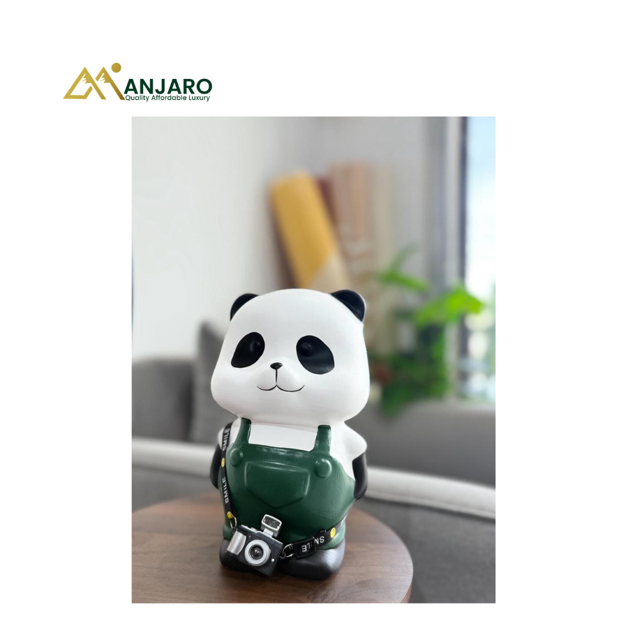 Cartoon Bear Decorative Figurine with Camera – Medium