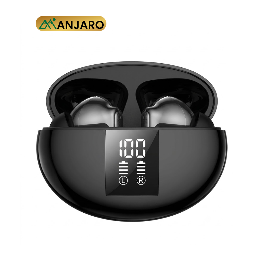 Bluetooth 5.3 True Wireless Earbuds with 350mAh Charging Case – Black & White Wireless Earphones XY-15