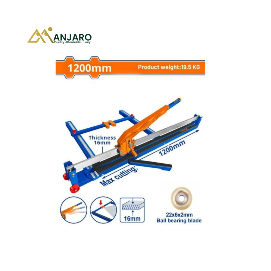 WADFOW  Professional Tile Cutter – 1200mm Manual Tile Cutter Kit – 16mm Cutting Capacity WTR1201