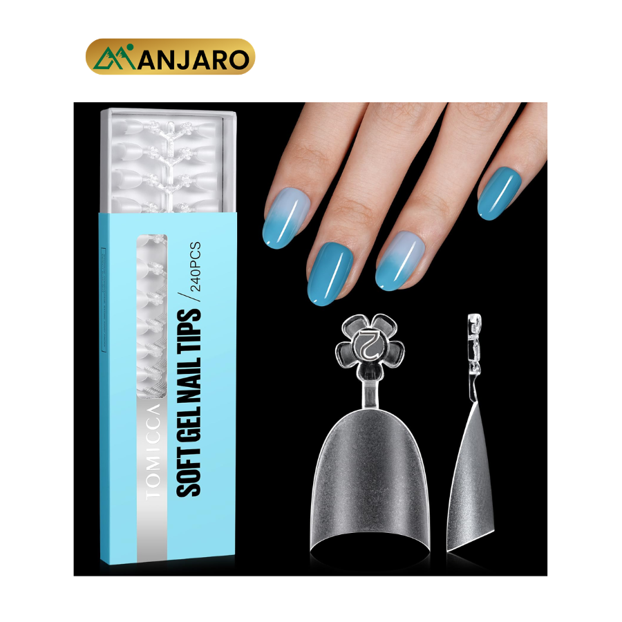 240 Pcs Nail Tips Set – Full Cover Artificial Nail Extensions for Acrylic, Gel & Nail Art