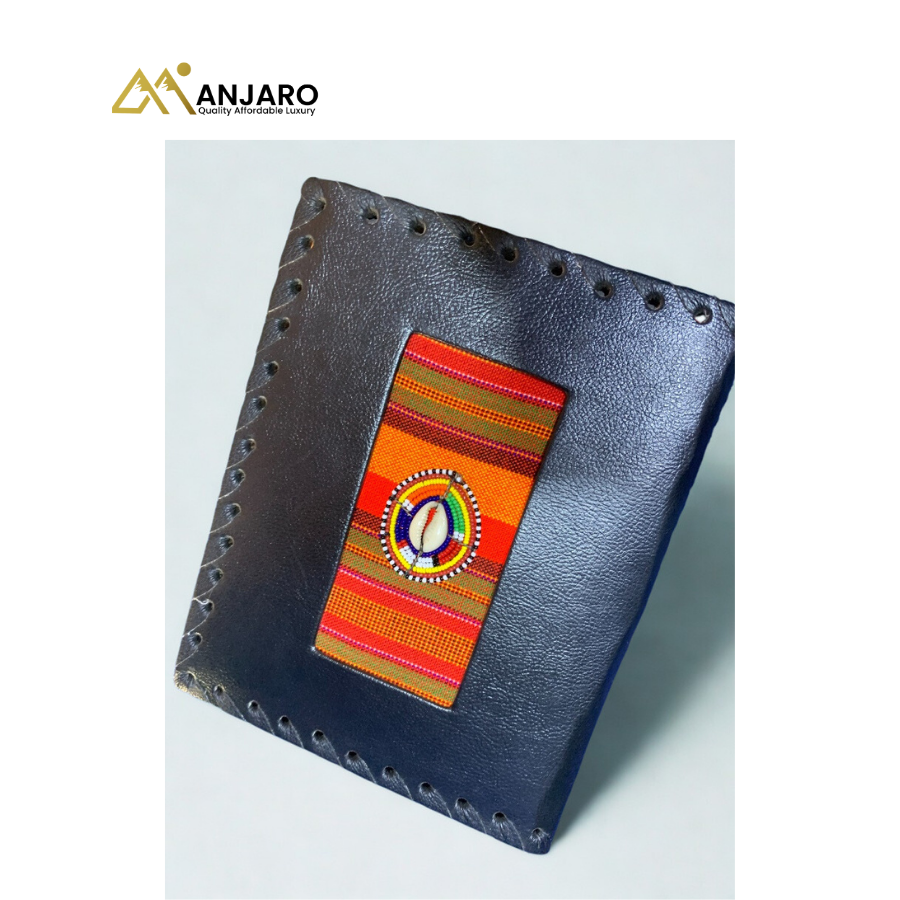 Artisan Onyx Leather & Kente Medallion Journal – A5