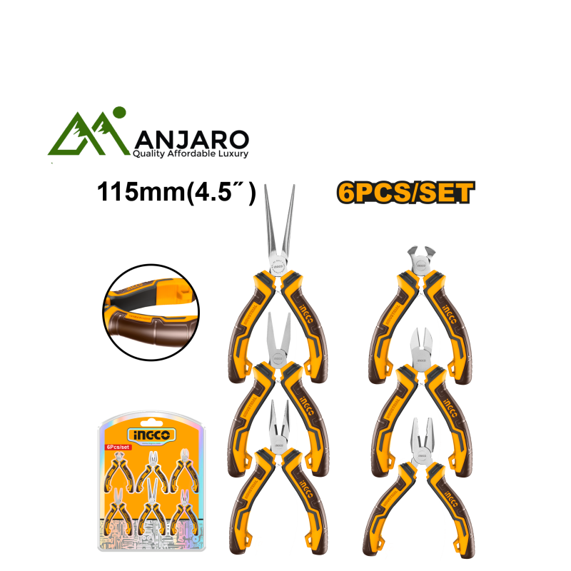 Ingco HMPS06115 6 Pcs mini pliers set