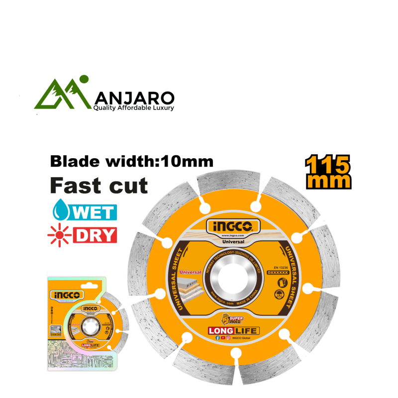 Ingco Dry Diamond Disc – 115mm x 22.2mm DMD011152