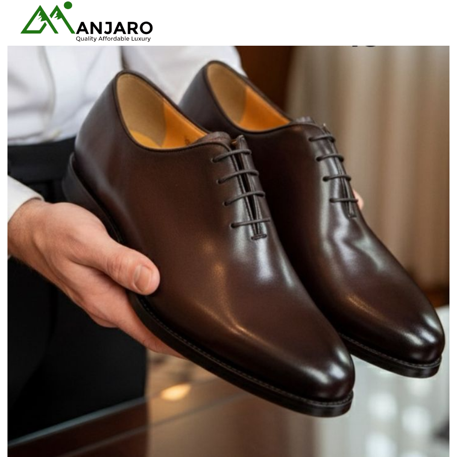 John Foster Classic Brown Leather Oxford Dress Shoes | Sizes 38-43 | Timeless Formal Elegance