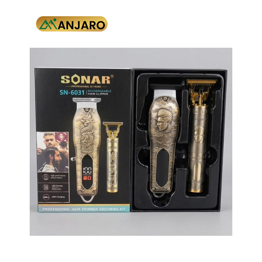 Sonar SN-6031 Rechargeable Hair Clipper – Cordless Professional Hair Cutting Machine for Barbers & Home Grooming
