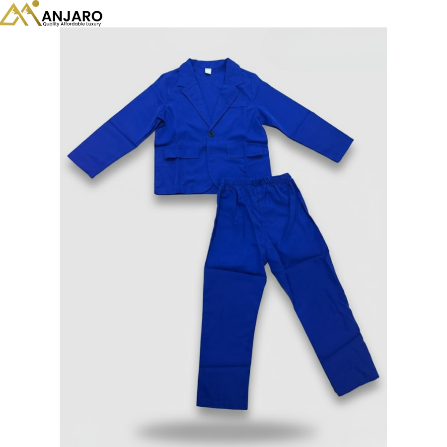 Boys Classic Blue Blazer & Trousers Set – 2 Piece Formal Outfit (Sizes 5–7 Years)