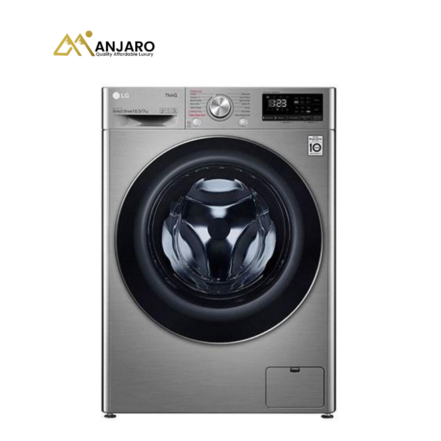 LG F4V5RGP2T Front Load Washer Dryer Combo – 10.5kg Wash / 7kg Dry, AI DD, Smart Inverter, Steam Care