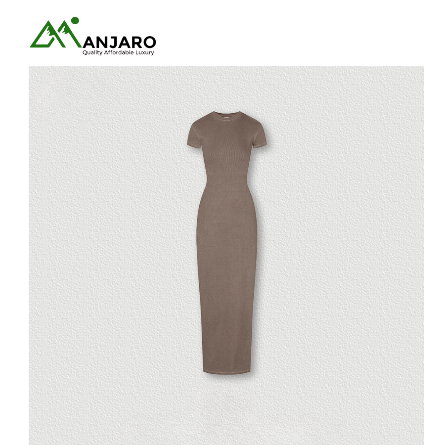 BE Women's Clothing | Summer European and American Washed Slim Slit Dress – Short Sleeve Long Hip Skirt for Women(Shipping Fee Included)