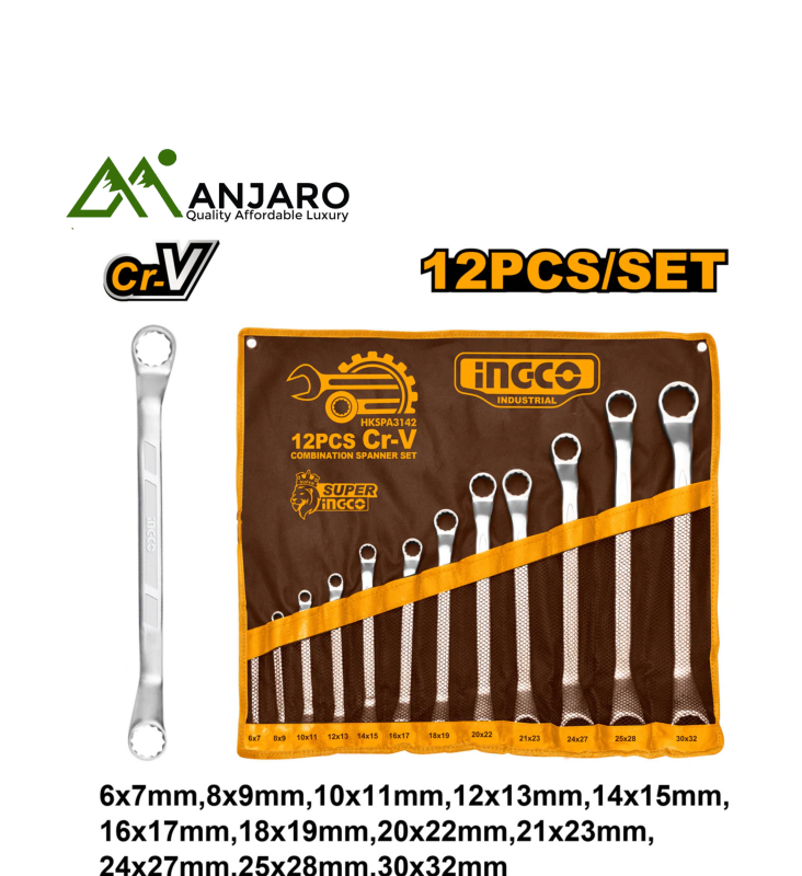 Ingco HKSPA3142 12Pcs Offset ringspanner set